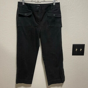 Ann Taylor Loft Petites Stretch Black Cropped Pants Size 8p